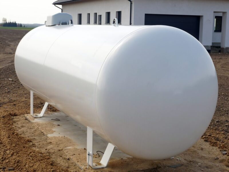A Source Of Clean Energy. Gas Tank For Heating The House.